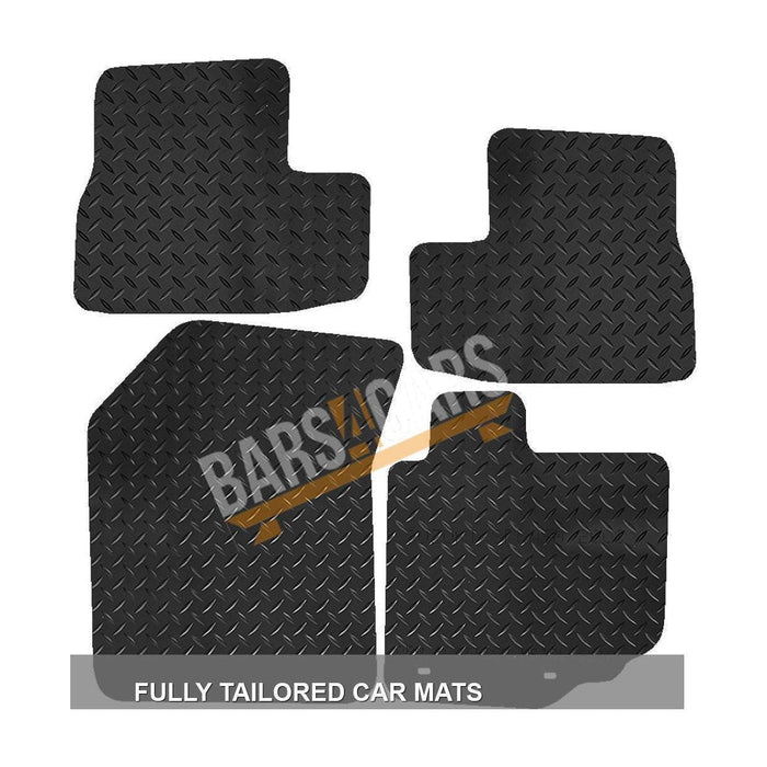 White Trim Tailored Rubber Car Mats for Suzuki Splash 08> Set of 4 With 2 Clips UKB4C  - Dynamic Drive