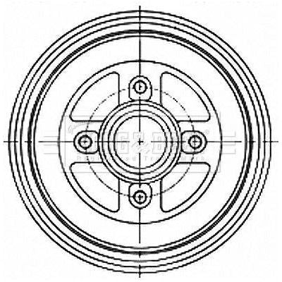 Genuine Borg & Beck Brake Drum fits Suzuki SwiftHungary 0205 BBR7268 Borg & Beck  - Dynamic Drive