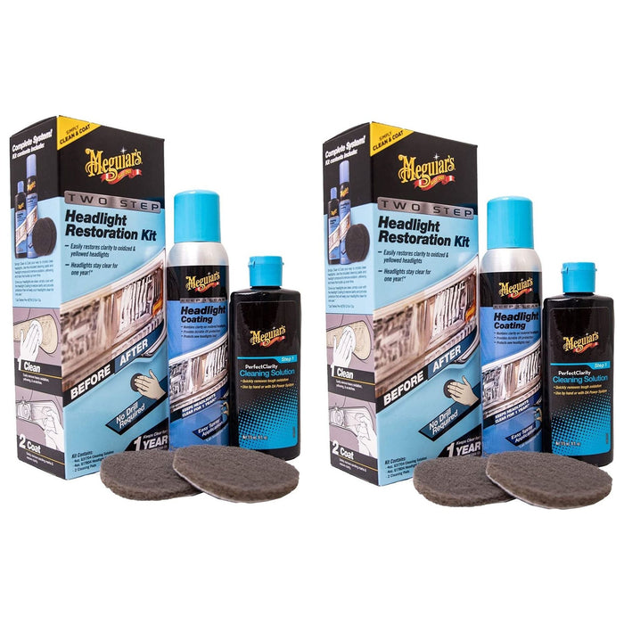 2x Meguiar's G2970EU Two Step Headlight Restoration Kit Meguiar's  - Dynamic Drive