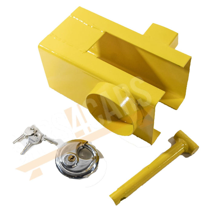 Universal Caravan Trailer Hitch Coupling Lock With Padlock 110Mm X 110Mm Leisurewize  - Dynamic Drive