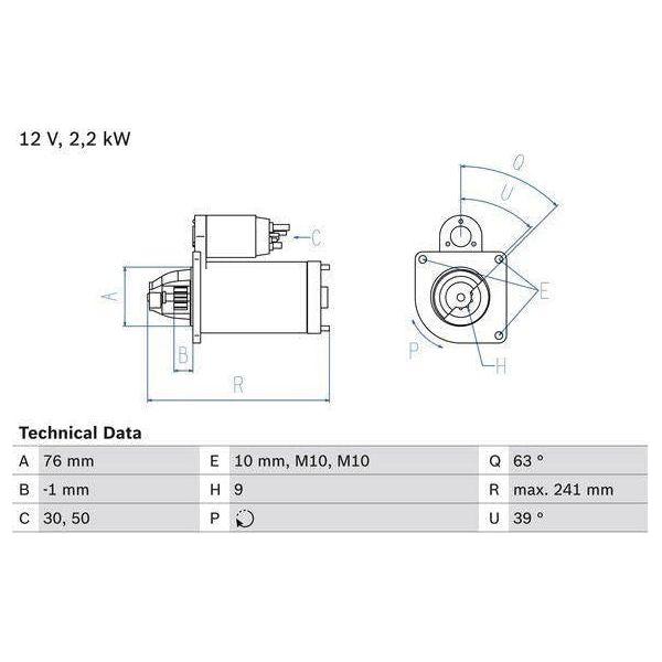 Bosch Reman Starter Motor 2162 0986021620