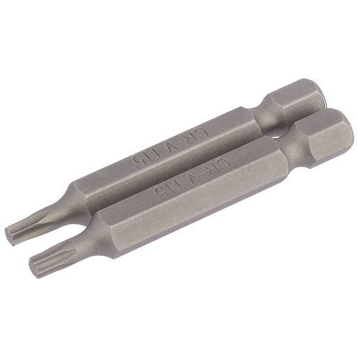 Draper TX-STAR Insert Bit, 1/4" Hex, 50mm Long, T15 (Pack of 2) Draper  - Dynamic Drive