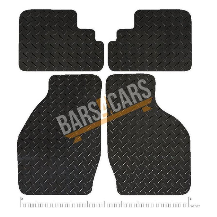 White Trim Tailored Black Rubber Car Mats for Suzuki Wag ON R Set of 4 UKB4C  - Dynamic Drive