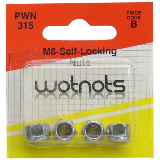 Wot-Nots Self Locking Nuts - M6 x 1mm Pitch - Pack Of 4 Wot-Nots  - Dynamic Drive