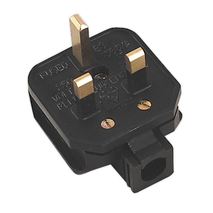 Sealey Black 13A heavy-Duty Plug PL/13/3S Sealey  - Dynamic Drive