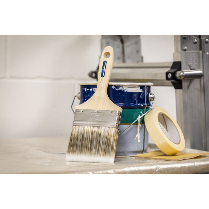 Sealey Wooden Handle Paint Brush 100mm SPBS100W Sealey  - Dynamic Drive