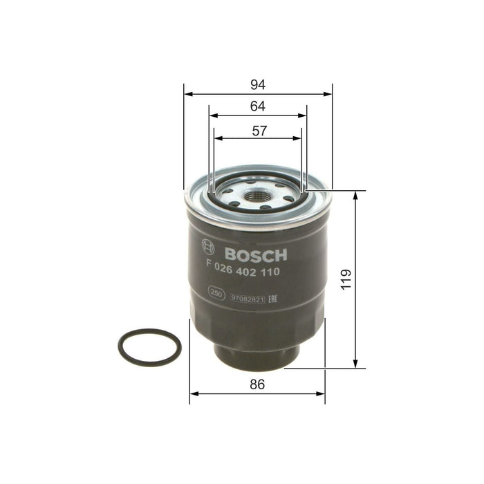 Genuine Bosch Car Fuel Filter N2110 fits Toyota Avensis D4d - 2.0 - 11-18 F02640