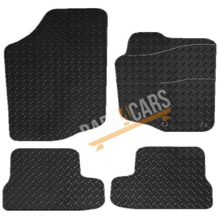 Blue Trim TailoBlue Rubber Car Mats for Peugeot 207 Cc Set of 4 With 2 Clips UKB4C  - Dynamic Drive