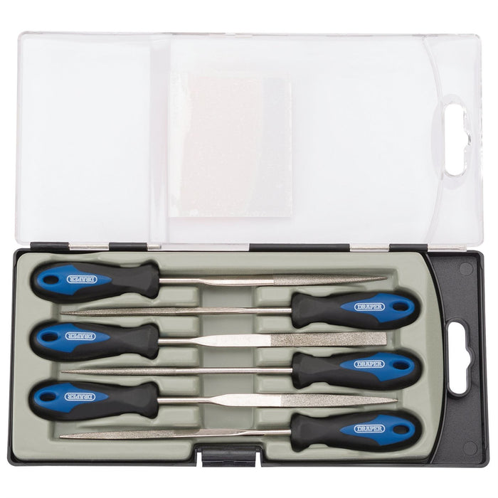 Draper Soft Grip Diamond Needle File Set, 150mm (6 Piece) 47817 Draper  - Dynamic Drive