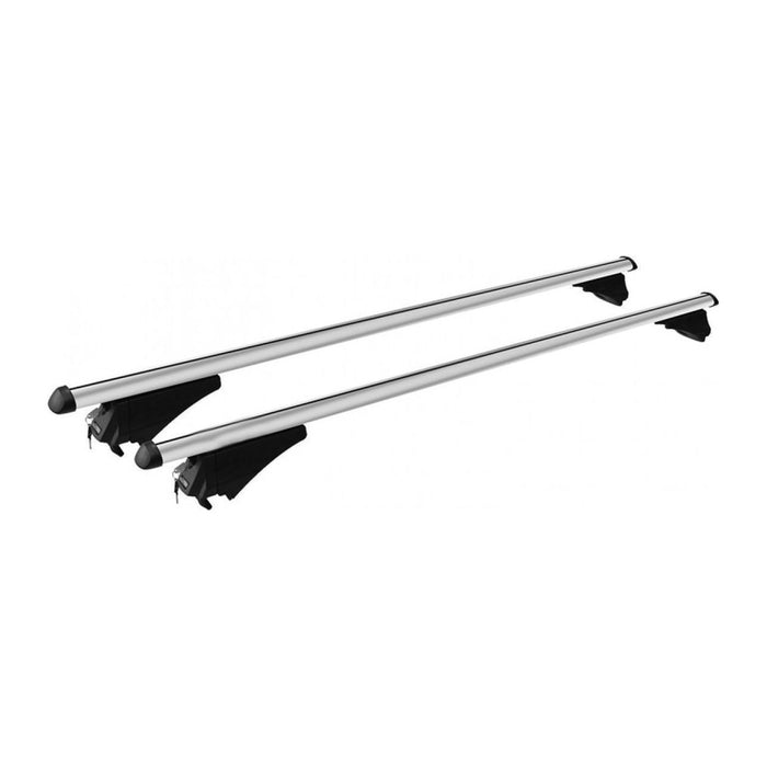 Locking Universal Aluminium Car Roof Bars Cross Rack 1.2M For Flush & Raised Rails 75kg Maypole  - Dynamic Drive