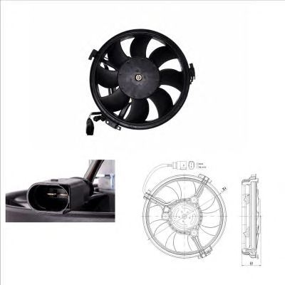 NRF RADIATOR FAN fits VW Passat Audi A4 A6 A8 Skoda Superb 8D0959455N NRF  - Dynamic Drive