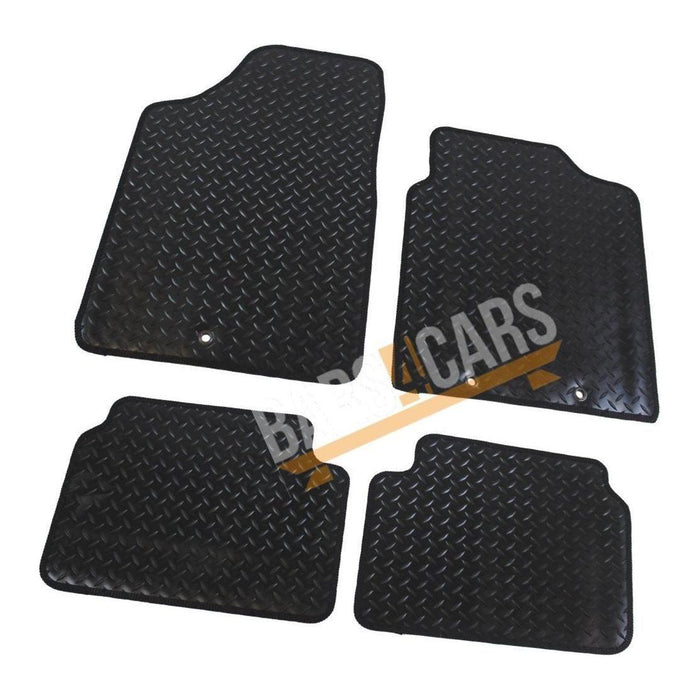 Blue Trim TailoBlue Rubber Car Mats for Hyundai I-10 09-14 Set of 4 With 3 Clips UKB4C  - Dynamic Drive