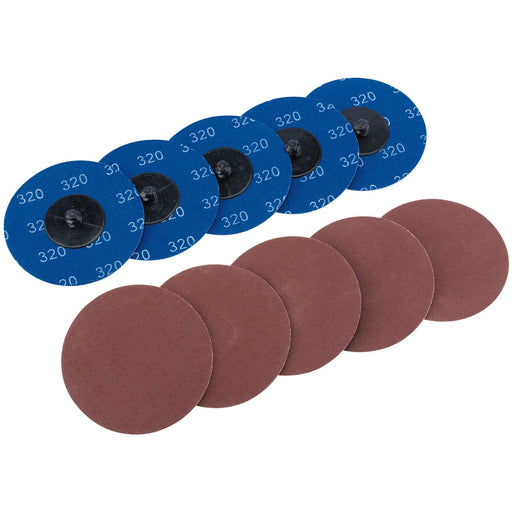 Draper Aluminium Oxide Sanding Discs, 75mm, 320 Grit (Pack of 10) 75620 Draper  - Dynamic Drive