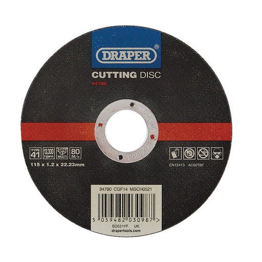 Draper Multi-Purpose Cutting Disc, 115 x 1.2 x 22.23mm 94780 Draper  - Dynamic Drive