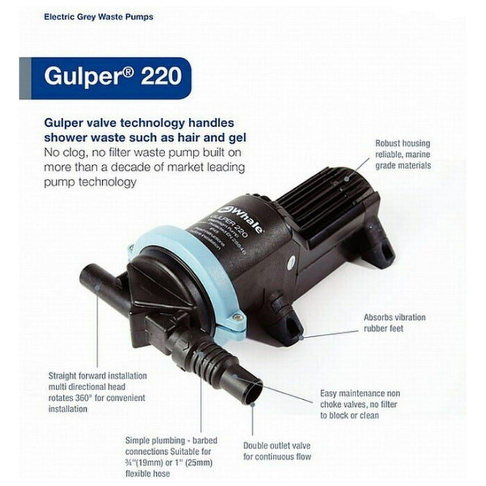 Whale Gulper 220 Shower Pump 12V Whale  - Dynamic Drive