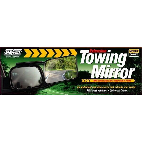 2x Maypole Caravan Towing Mirrors Convex Car Van Wing Mirrors Extension Pair Maypole  - Dynamic Drive