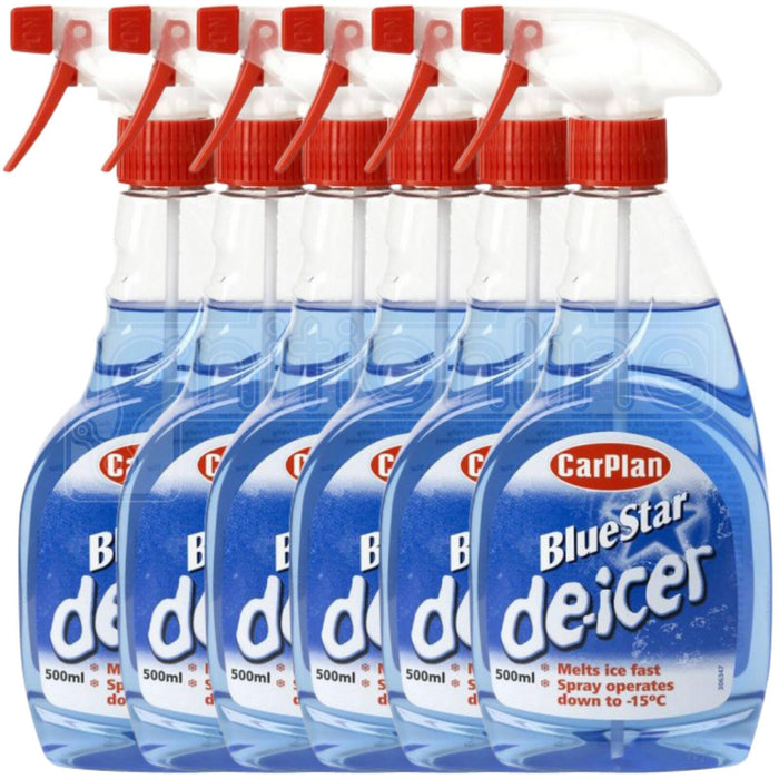 6x CarPlan Blue Star De Icer De-Icer Trigger Spray Winter Car 500ml CarPlan  - Dynamic Drive