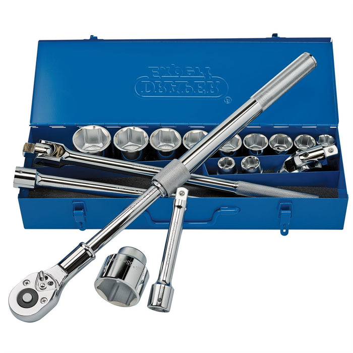 Draper Metric Socket Set in Metal Case, 3/4" Sq. Dr. (17 Piece) 16486 Draper  - Dynamic Drive