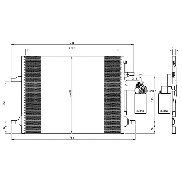 NRF Air Con Condenser fits Volvo S60 S80 V60 V70 XC60 XC70 NRF  - Dynamic Drive