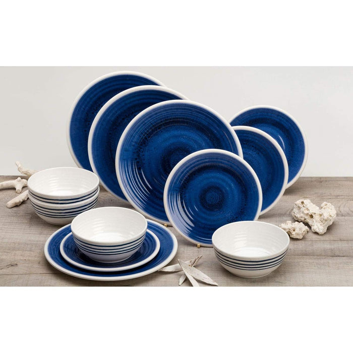 Flamefield Blue Azure Camping Caravan 12 Piece melamine Dinner Picnic camping Set