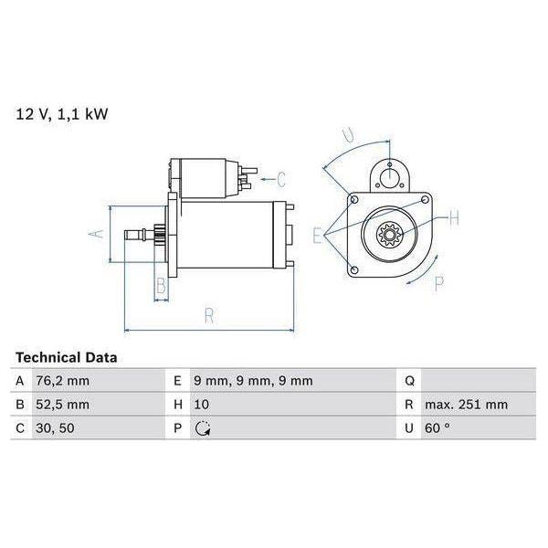 Bosch Reman Starter Motor 1675 0986016750