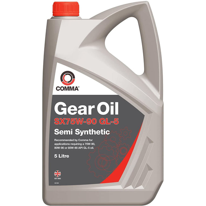 Comma SX75W-90 GL-5 Semi Synthetic Gear Oil API GL5 - SX5L 5 Litres Comma  - Dynamic Drive