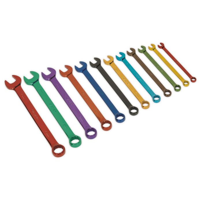 Sealey Combination Spanner Set 12pc Multi-Coloured Metric S01074 Sealey  - Dynamic Drive