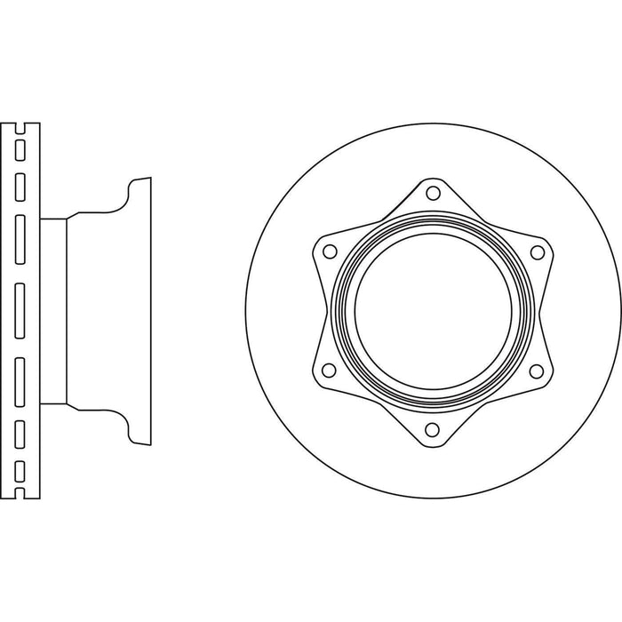 Apec Brake Disc Rear Fits Mercedes Vario