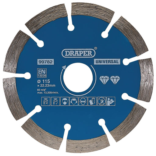 Draper Segmented Diamond Blade, 115mm 99782 Draper  - Dynamic Drive