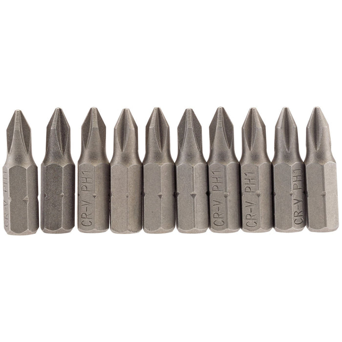 Draper Cross Slot Insert Bit, 1/4" Hex, 25mm Long, No.1 (Pack of 10) 64060 Draper  - Dynamic Drive