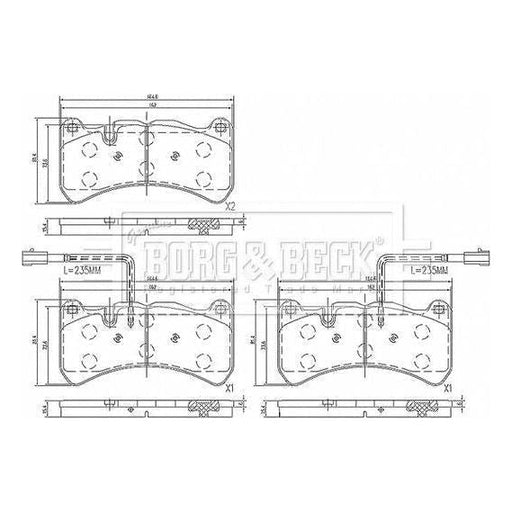 Genuine Borg & Beck Brake Pads Front fits Giulia 2.9 1015 BBP2669 Borg & Beck  - Dynamic Drive