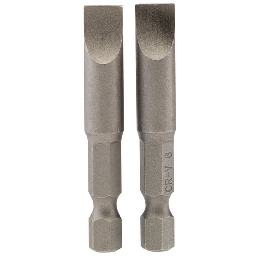 Draper Plain Slot Insert Bit, 8mm, 1/4" Hex, 50mm Long (Pack of 2) 64226 Draper  - Dynamic Drive