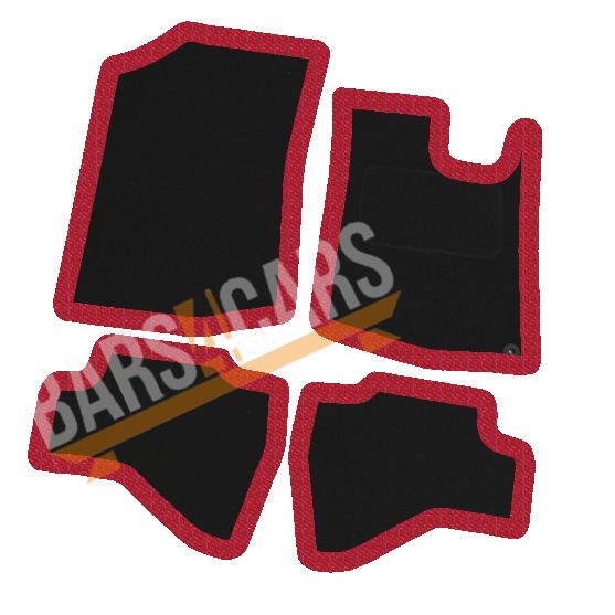 Fully Tailored Red Trim Carpet Mats for Peugeot 107 Set of 4 With 1 Clips UKB4C  - Dynamic Drive