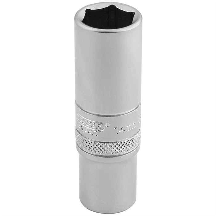 Draper 6 Point Metric Deep Socket, 3/8" Sq. Dr., 14mm 16582