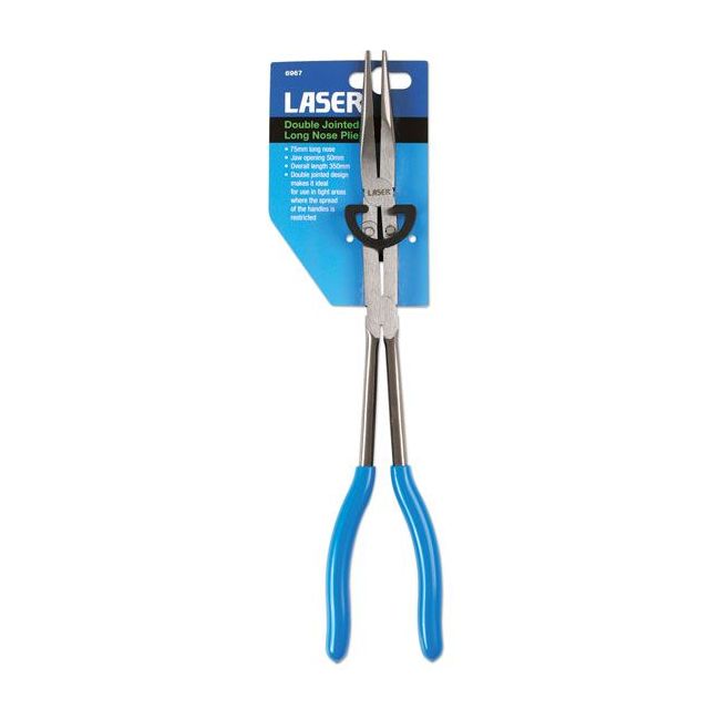 Laser Double Jointed Long Nose Pliers 345mm 6967 Laser Tools  - Dynamic Drive