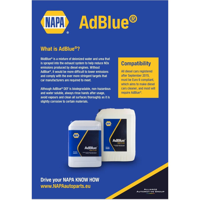 Adblue Ad Blue 10L Litre Diesel Car Truck Van Commercial Integrated Spout Napa  - Dynamic Drive