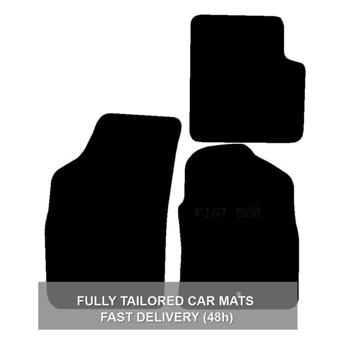 Tailored Rubber Mats for Fiat 500 08-Dec12 + Clips 2008 2009 2010 2011 2012 UKB4C  - Dynamic Drive