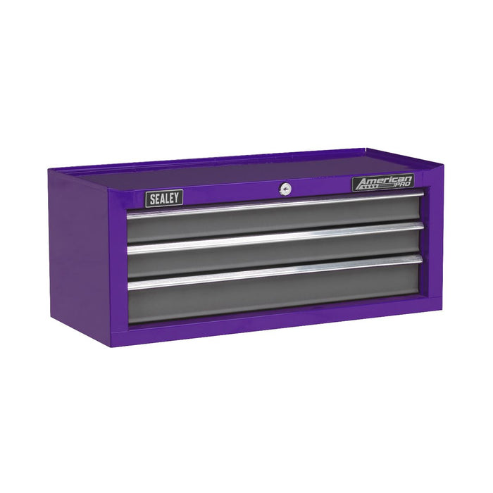 Sealey Mid-Box 3 Drawer with Ball-Bearing Slides Purple/Grey AP22309BBCP Sealey  - Dynamic Drive