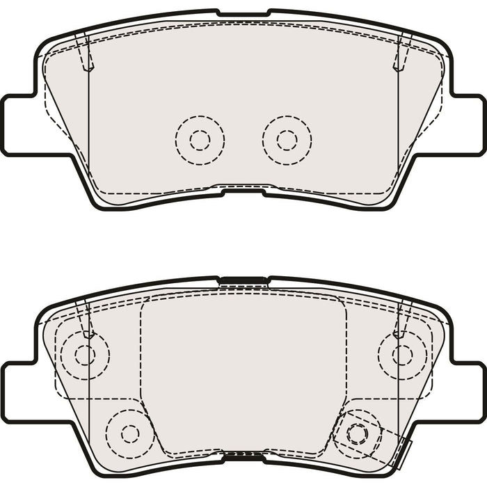 Genuine APEC Rear Brake Discs & Pads Set Solid for Hyundai Sonata