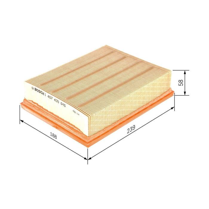 Genuine Bosch Car Air Filter S3045 fits Vauxhall Vectra DTi - 2.0 - 95-01 145743 Bosch  - Dynamic Drive
