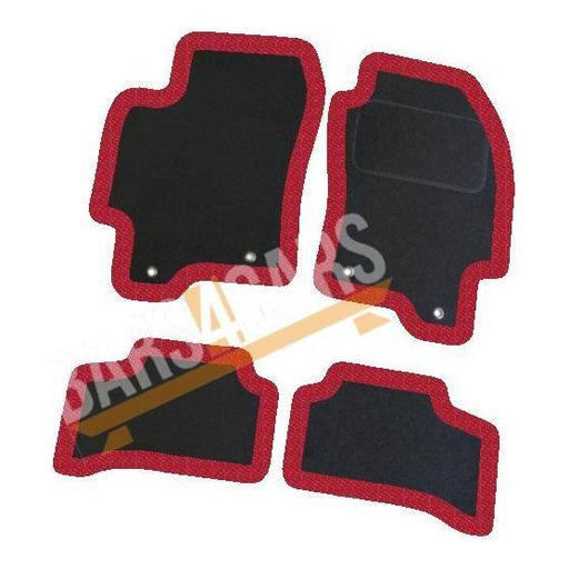 Fully Tailored Red Trim Carpet Mats Jaguar X Type 01> Set of 4 + 4 Clips UKB4C  - Dynamic Drive