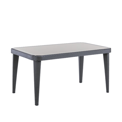 Dellonda Dining Tables with Tempered Glass Top 150 x 90 x 76cm - Anthracite Dellonda  - Dynamic Drive