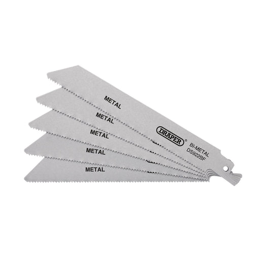 Draper Bi-metal Reciprocating Saw Blades for Metal, 150mm, 14tpi (Pack of 5) Draper  - Dynamic Drive