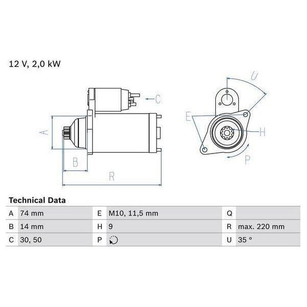 Bosch Reman Starter Motor 2356 0986023560