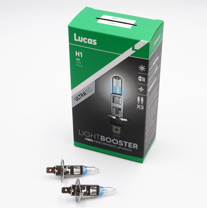 Lucas H1 12v Car 150% Brighter Upgrade Bulbs Headlight Headlamp Performance Lucas  - Dynamic Drive