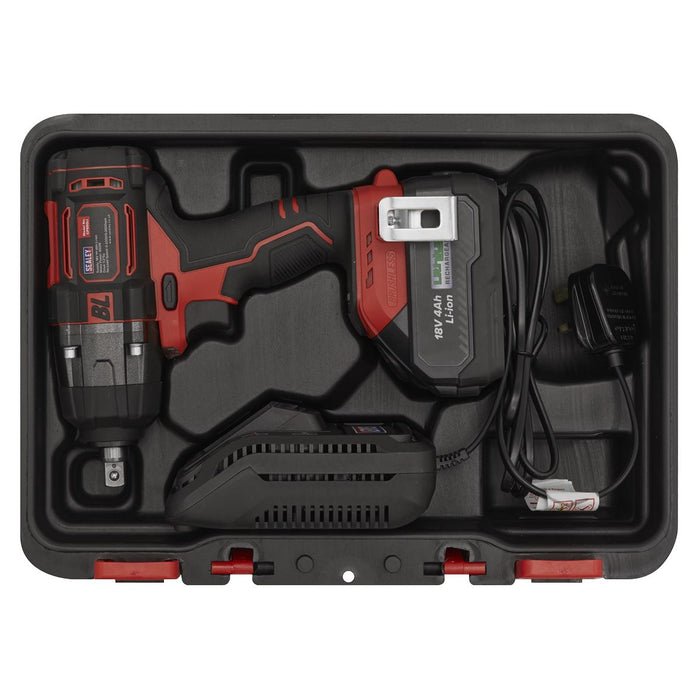 Sealey 1/2"Sq Drive Cordless Brushless Impact Wrench 18V 4Ah CP650LI Sealey  - Dynamic Drive