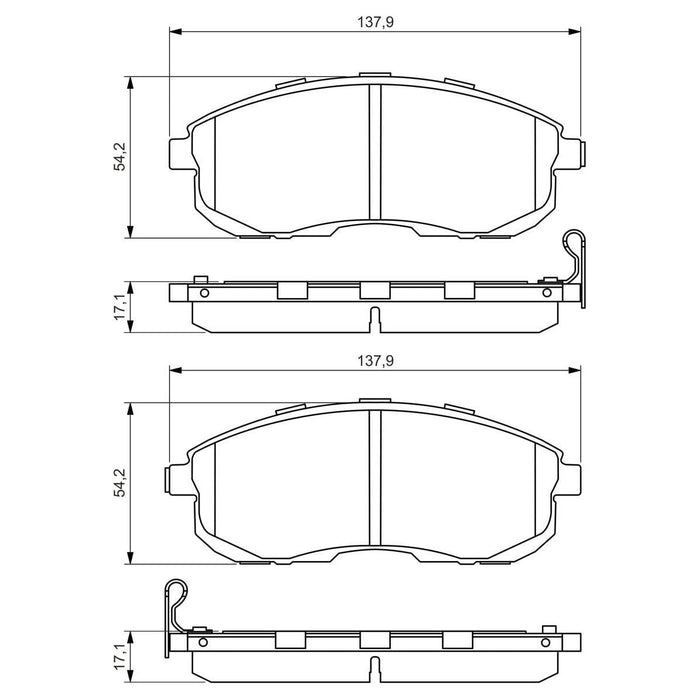 Genuine Bosch Brake Pad Set Bp1493 fits Nissan Juke CVTC - 1.6 - 10- 0986494572