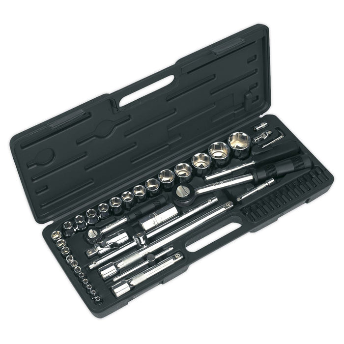 Siegen by Sealey Socket Set 52Pc 1/4Inch & 1/2Inchsq Drive 6Pt Walldrive Siegen by Sealey  - Dynamic Drive