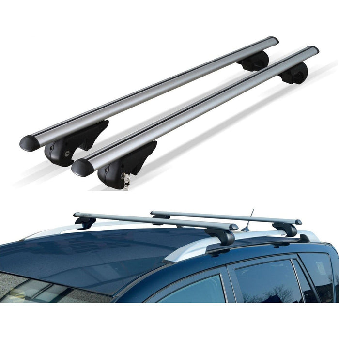 Locking Universal Aluminium Car Roof Bars Cross Rack 1.2M For Raised Rails 90kg Maypole  - Dynamic Drive