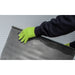 Diamond Grip Extra-Thick Nitrile Powder-Free Gloves Hi-Vis Green XL Pack of 50 Sealey  - Dynamic Drive